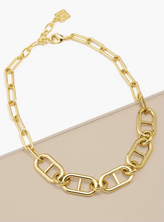 ZENZII Jewelry - Mariner Link Collar Necklace - Matte Gold