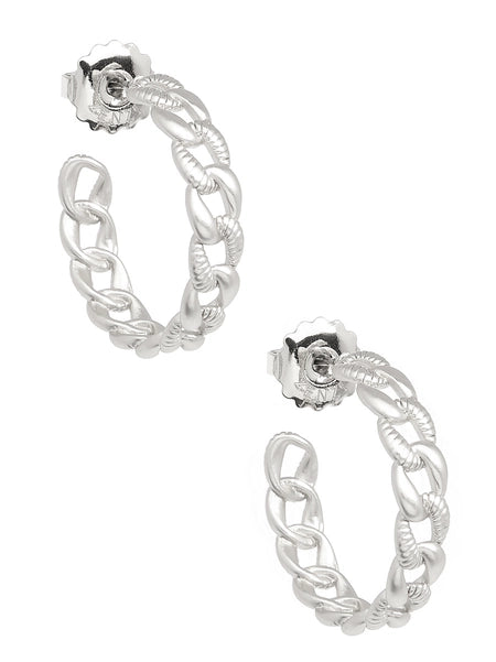 Braided Hoop Earring - Matte Silver