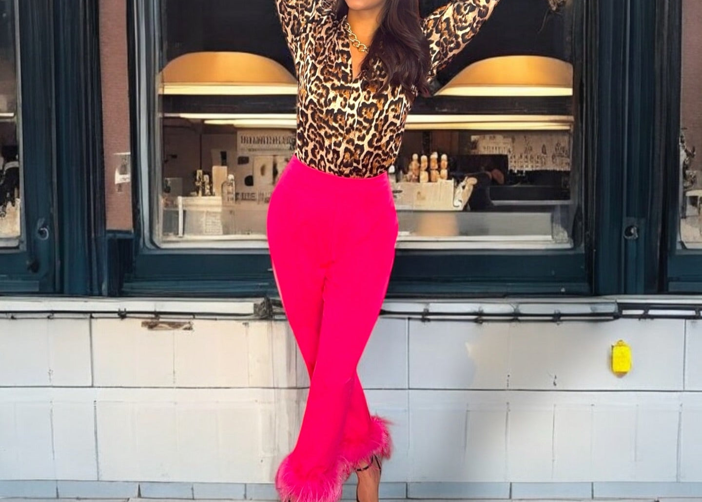 Pink Feathered Pants