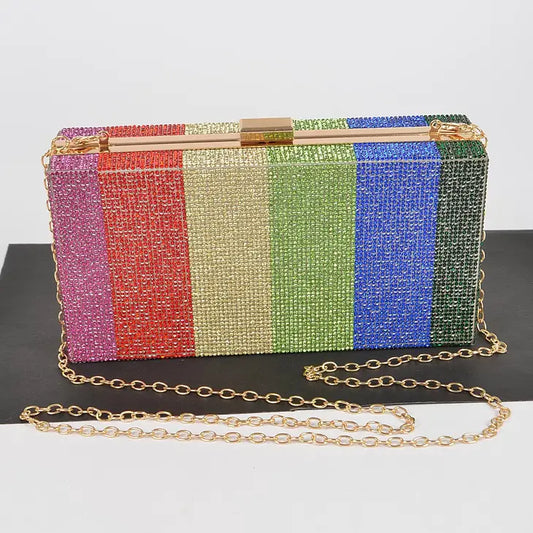 Rainbow Rinestone Clutch