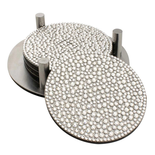 Rhinestone Strass Coaster Set (Set of 4 w/ Holder)