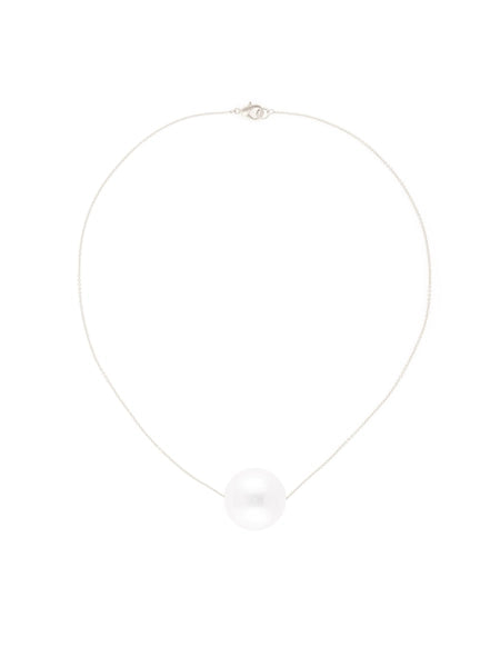 Pearl Drop Necklace - Silver Pearl