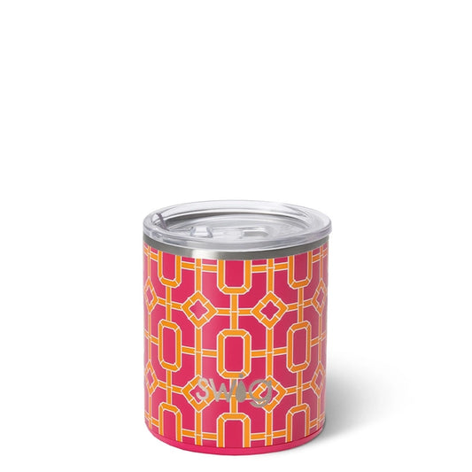 Swig Life - Pink Bamboo Trellis Lowball Tumbler (12oz)