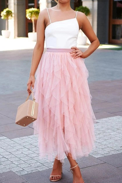 A-Line Long Tulle Skirts