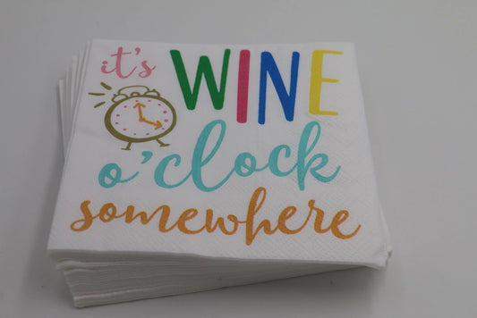 Cocktail Napkins | Wine O' Clock Somewhere - 20ct