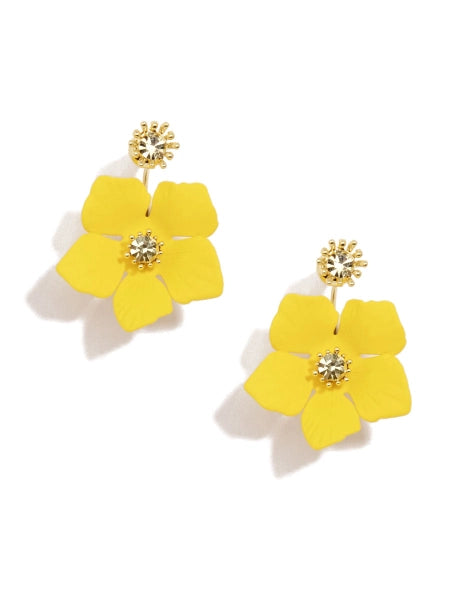 Buttercup Floral Jacket Earring - YLW